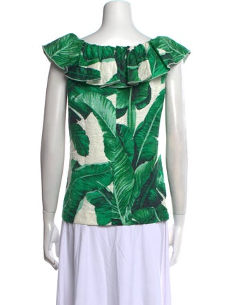 Dolce & Gabbana Printed Scoop Neck Blouse