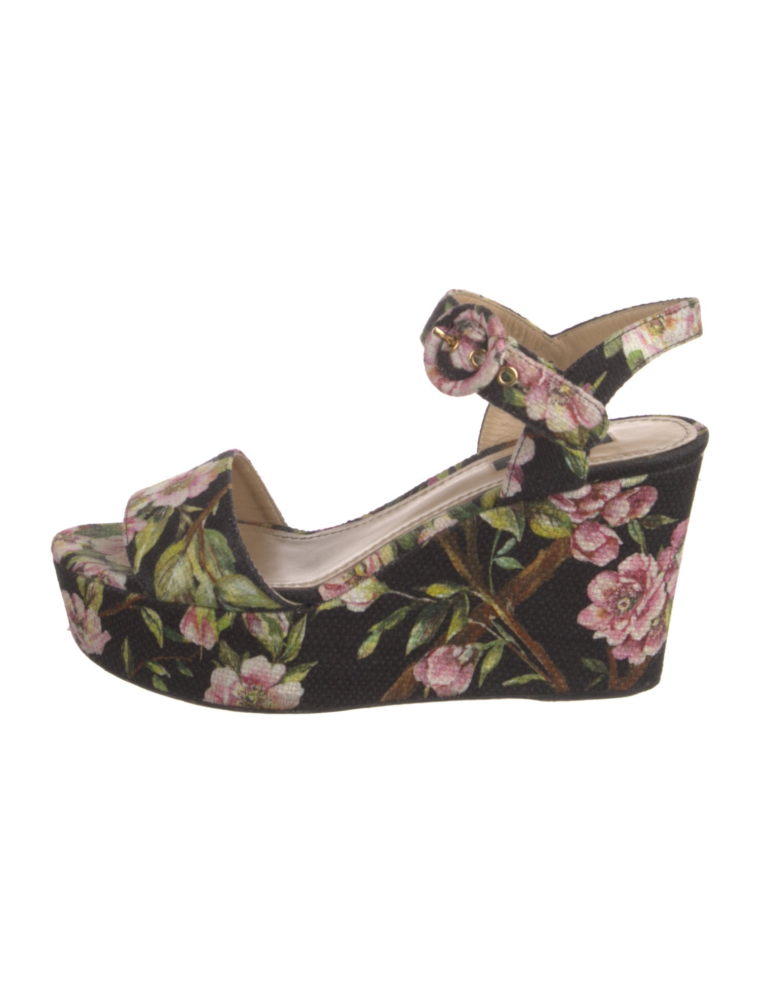 Dolce & Gabbana Floral Print Slingback Sandals