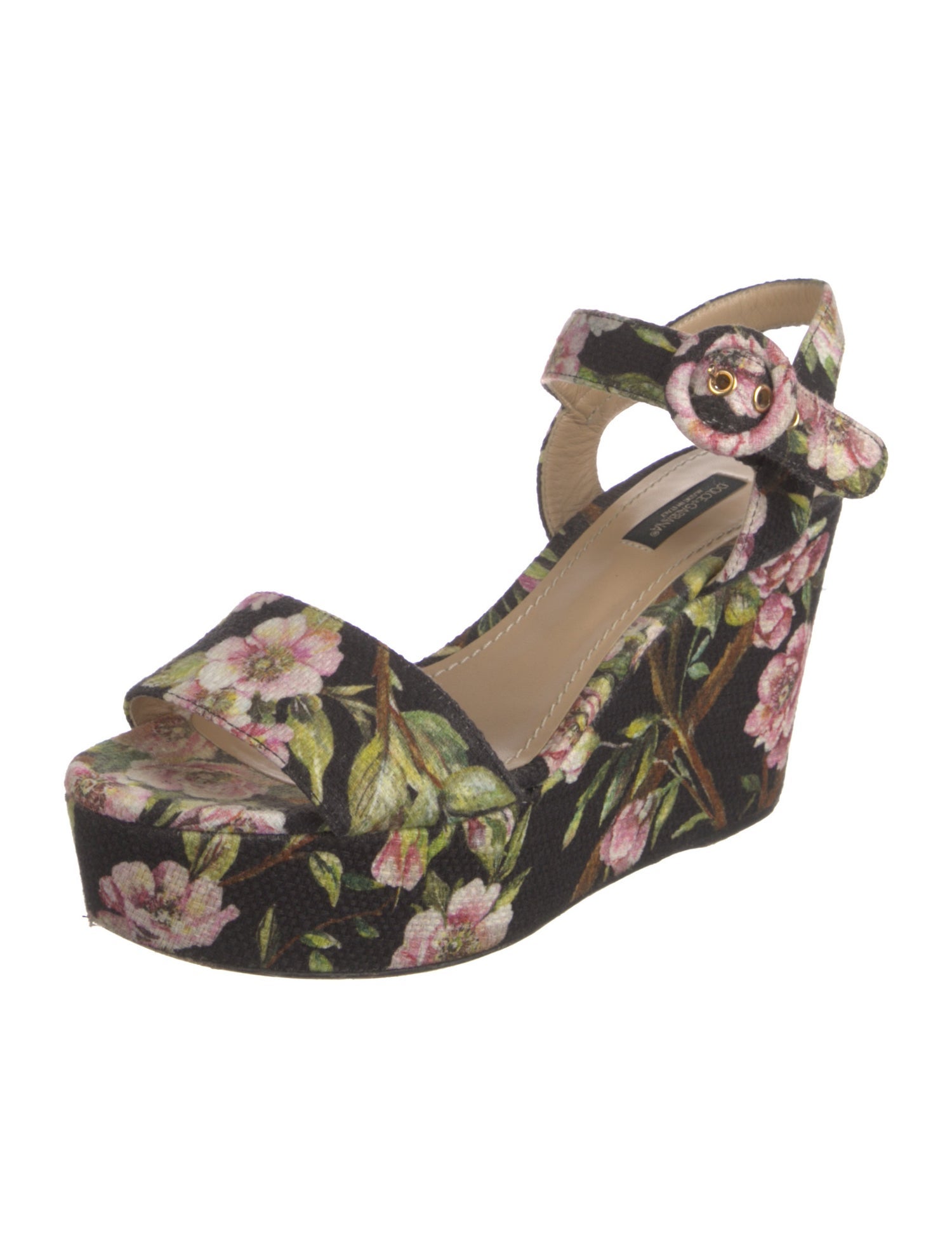 Dolce & Gabbana Floral Print Slingback Sandals