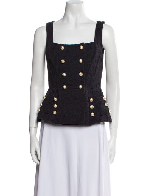 Dolce & Gabbana Polka Dot Print Square Neckline Crop Top