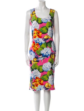Dolce & Gabbana Floral Print Midi Length Dress