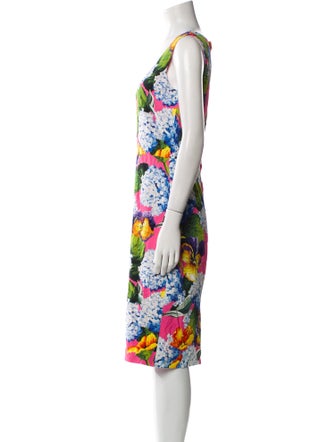 Dolce & Gabbana Floral Print Midi Length Dress