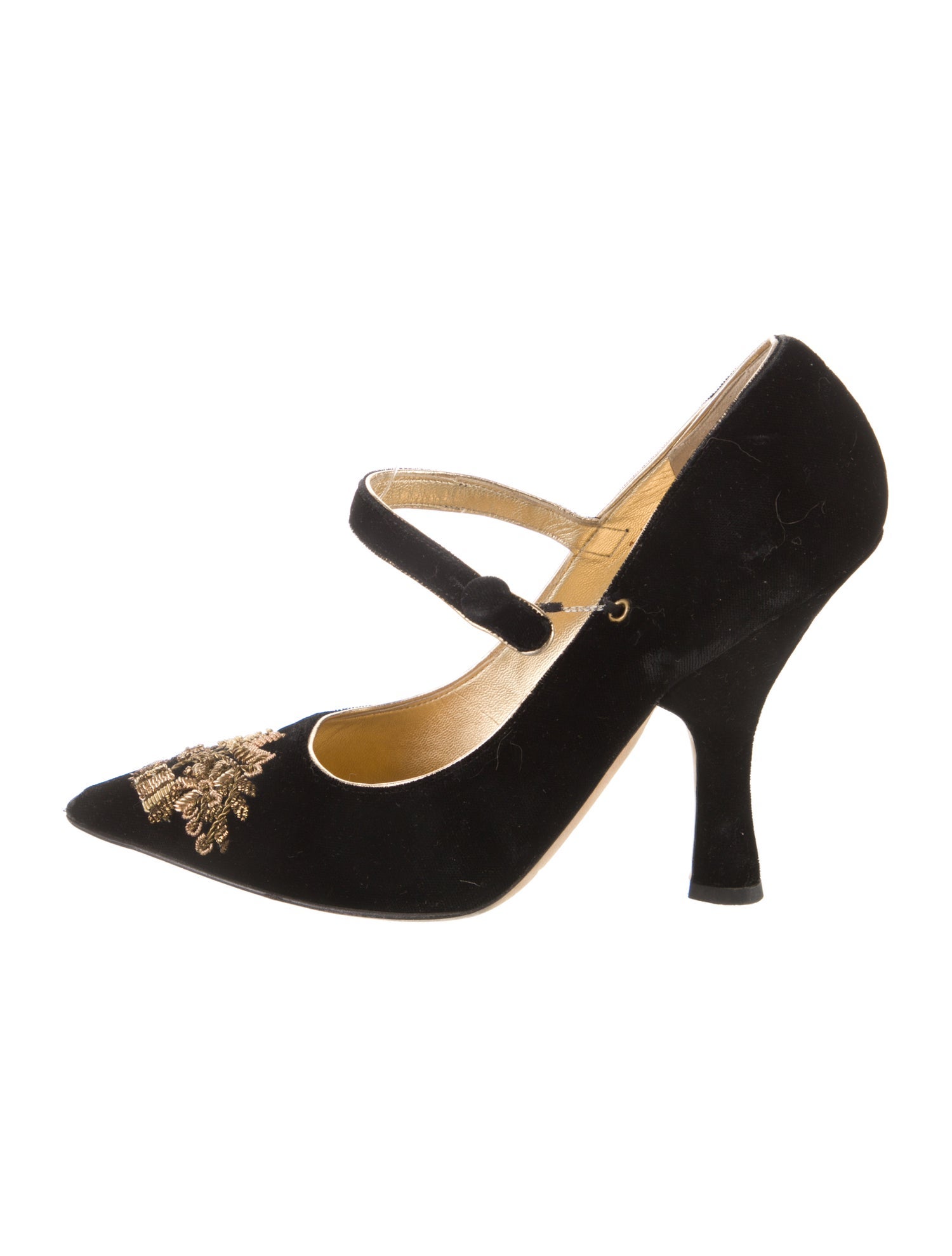Dolce & Gabbana Velvet Embroidered Accent Pumps