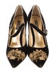 Dolce & Gabbana Velvet Embroidered Accent Pumps