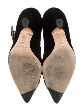 Dolce & Gabbana Velvet Embroidered Accent Pumps