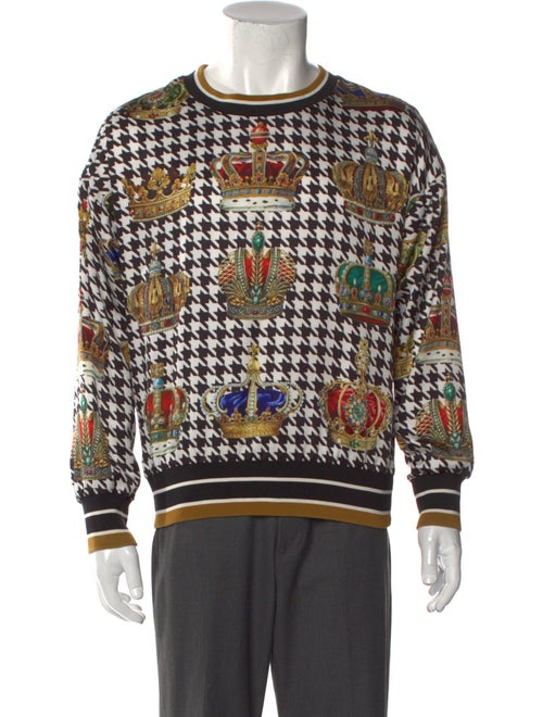 Dolce & Gabbana Houndstooth Print Crew Neck Sweatshirt
