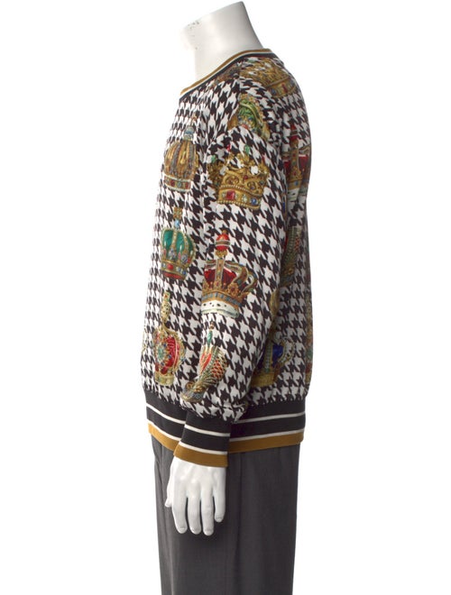 Dolce & Gabbana Houndstooth Print Crew Neck Sweatshirt