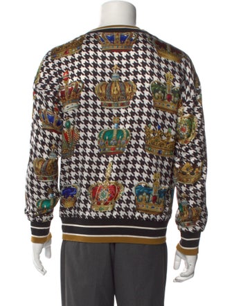 Dolce & Gabbana Houndstooth Print Crew Neck Sweatshirt