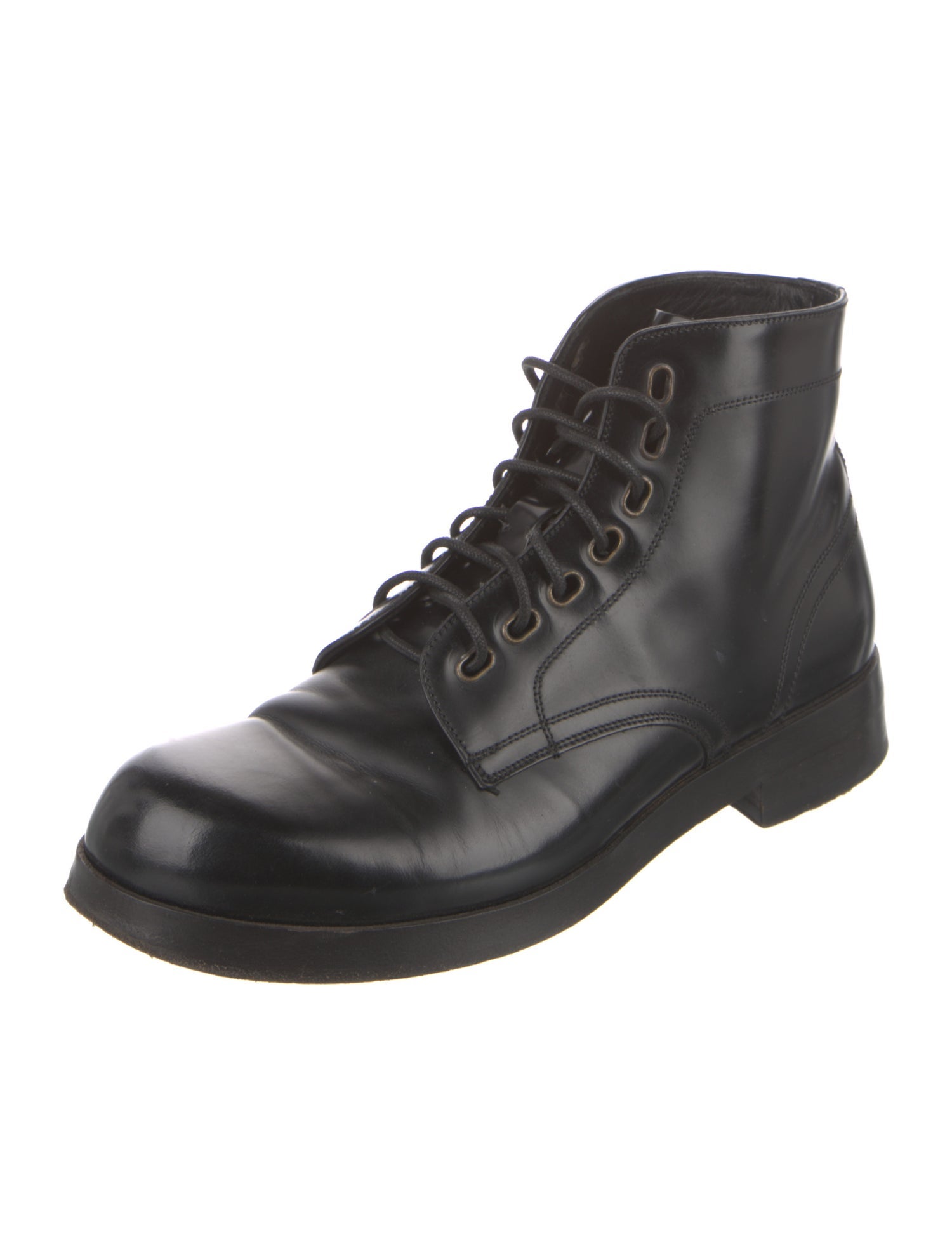 Dolce & Gabbana Leather Lace-Up Boots
