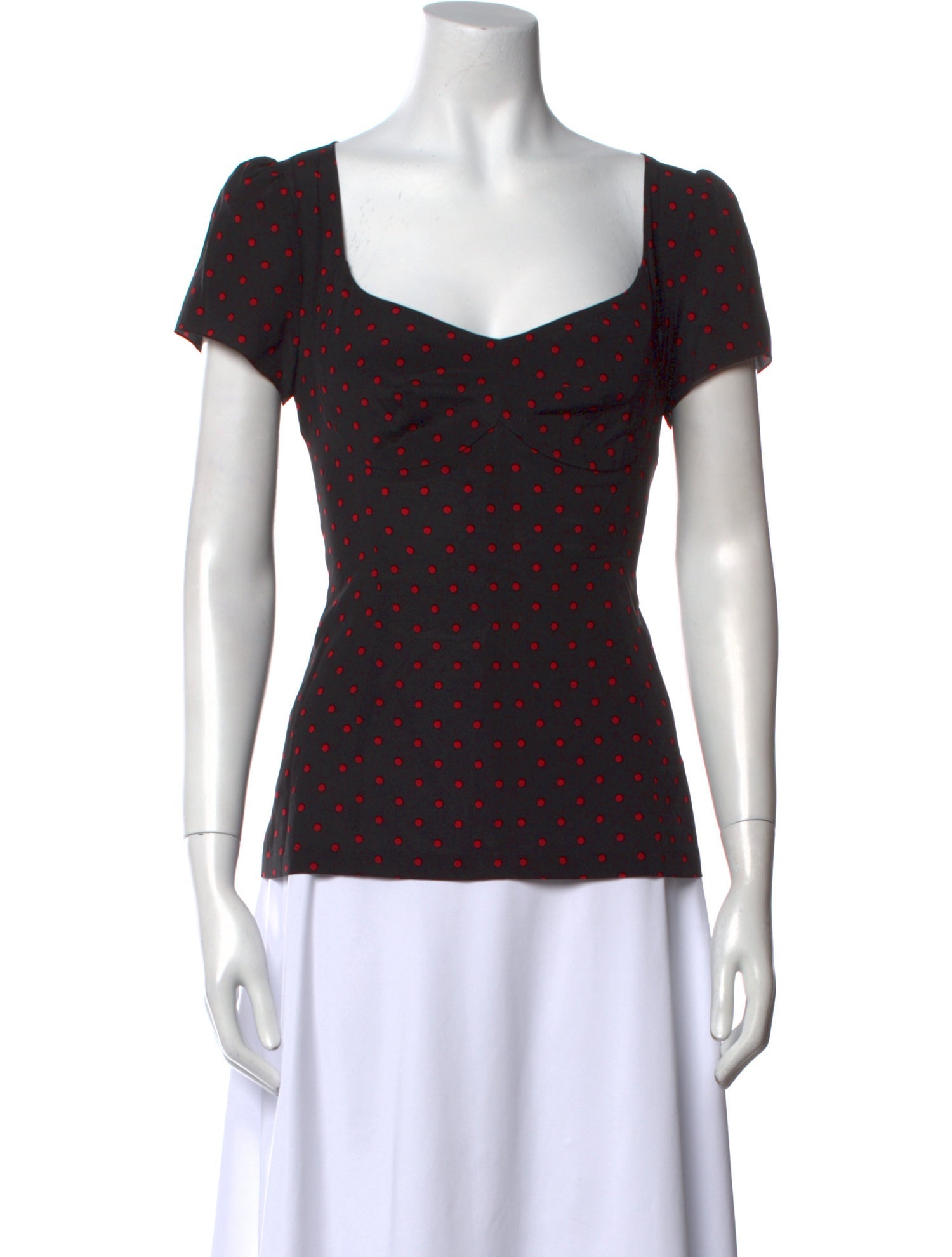 Dolce & Gabbana Silk Polka Dot Print T-Shirt