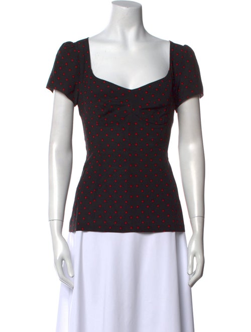 Dolce & Gabbana Silk Polka Dot Print T-Shirt