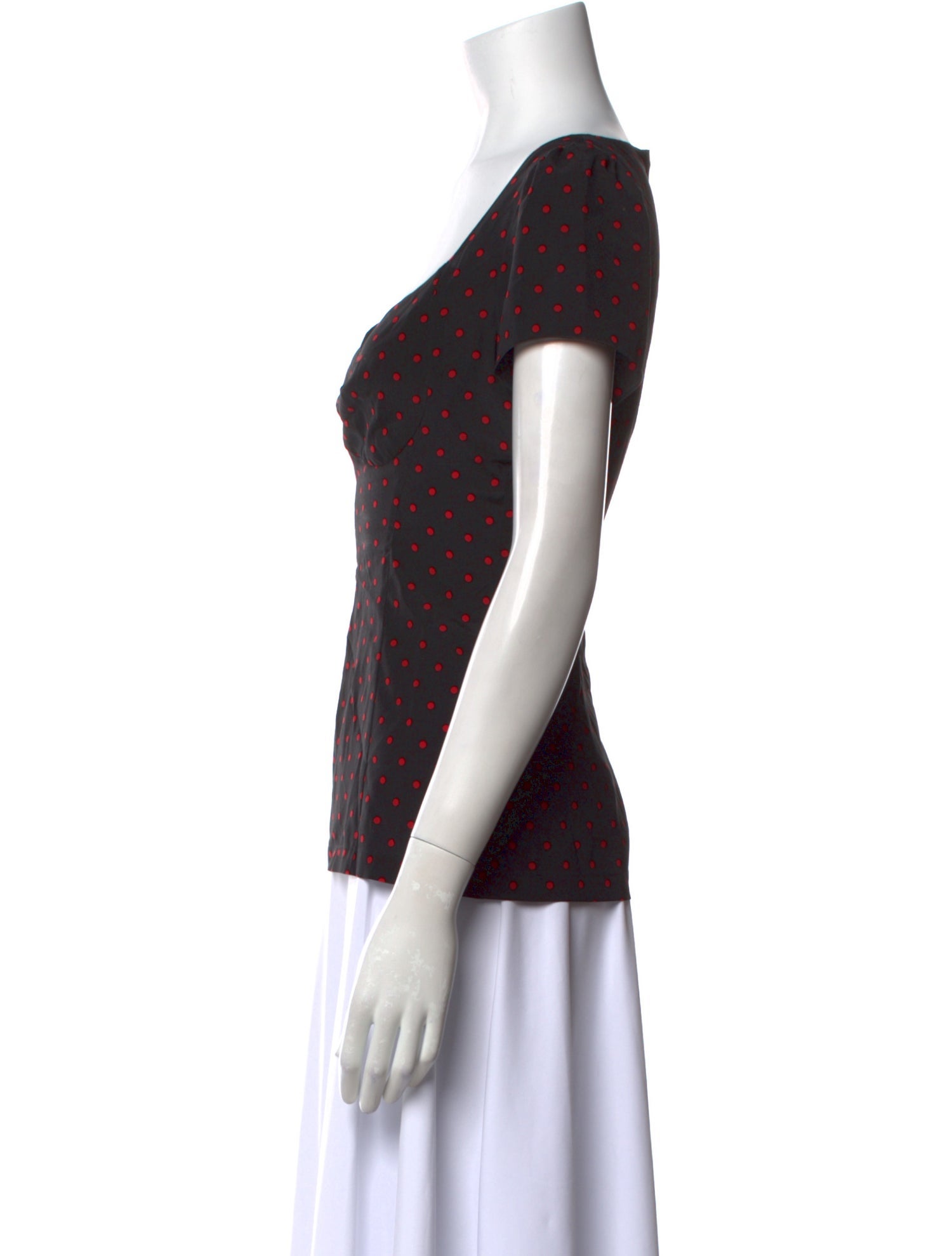 Dolce & Gabbana Silk Polka Dot Print T-Shirt