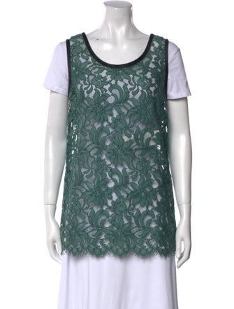 Dolce & Gabbana Lace Pattern Scoop Neck T-Shirt