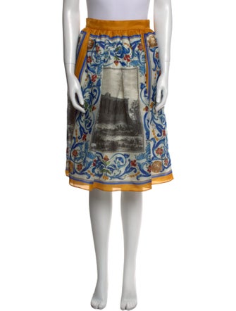 Dolce & Gabbana Silk Knee-Length Skirt