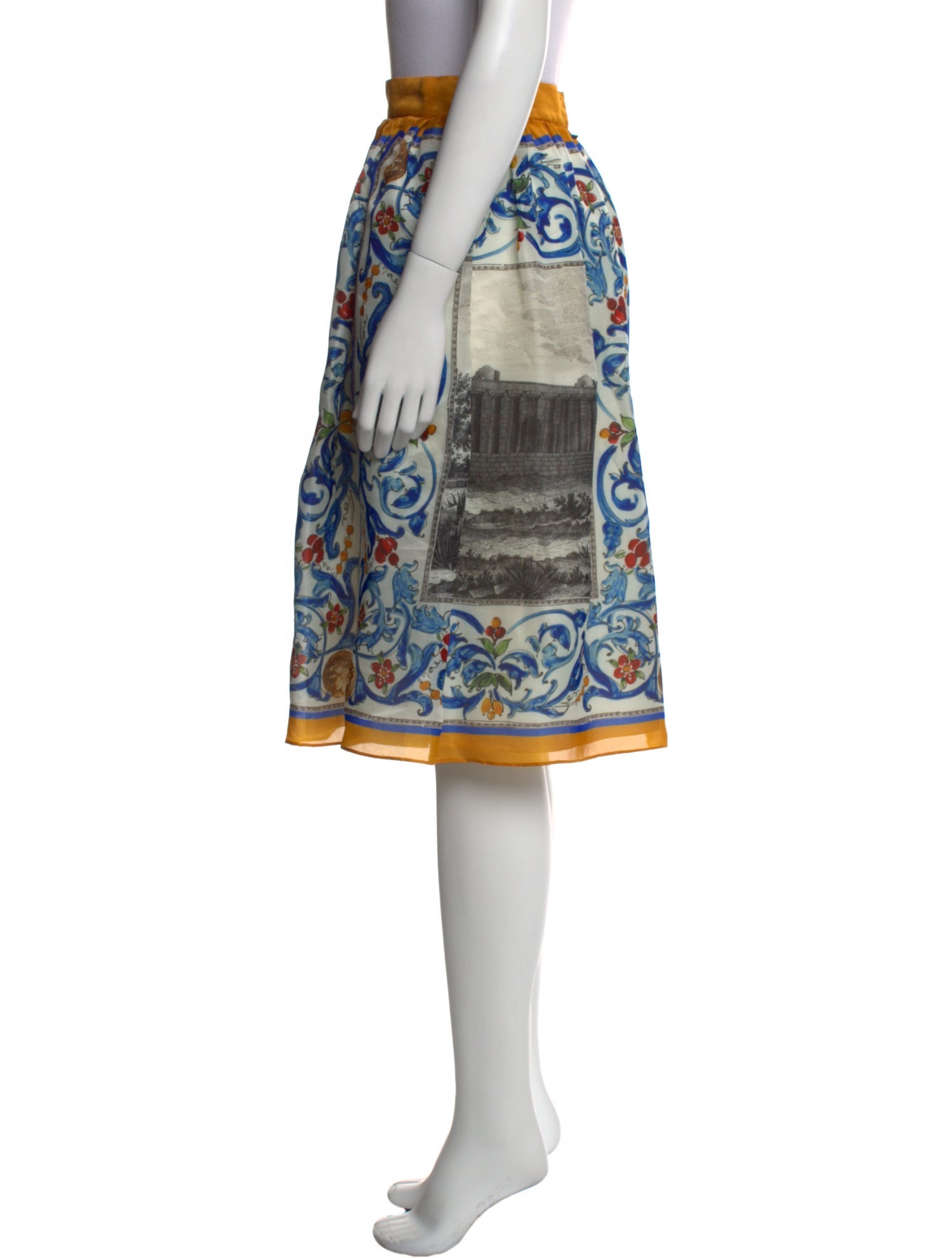 Dolce & Gabbana Silk Knee-Length Skirt