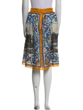 Dolce & Gabbana Silk Knee-Length Skirt