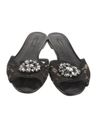 Dolce & Gabbana Lace Lace Pattern Slides