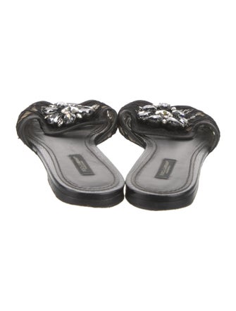 Dolce & Gabbana Lace Lace Pattern Slides