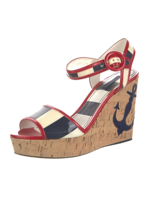 Dolce & Gabbana Patent Leather Printed Sandals