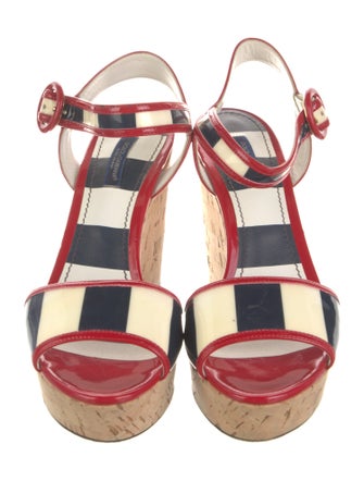 Dolce & Gabbana Patent Leather Printed Sandals