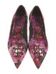 Dolce & Gabbana Floral Print Crystal Embellishments Ballet Flats