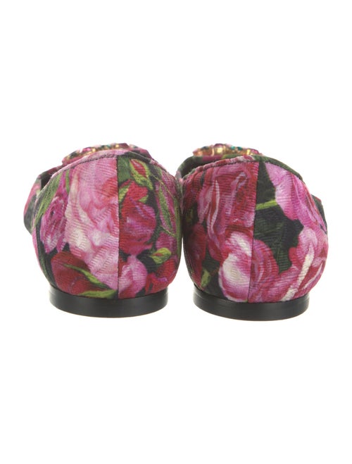 Dolce & Gabbana Floral Print Crystal Embellishments Ballet Flats