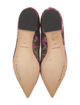 Dolce & Gabbana Floral Print Crystal Embellishments Ballet Flats