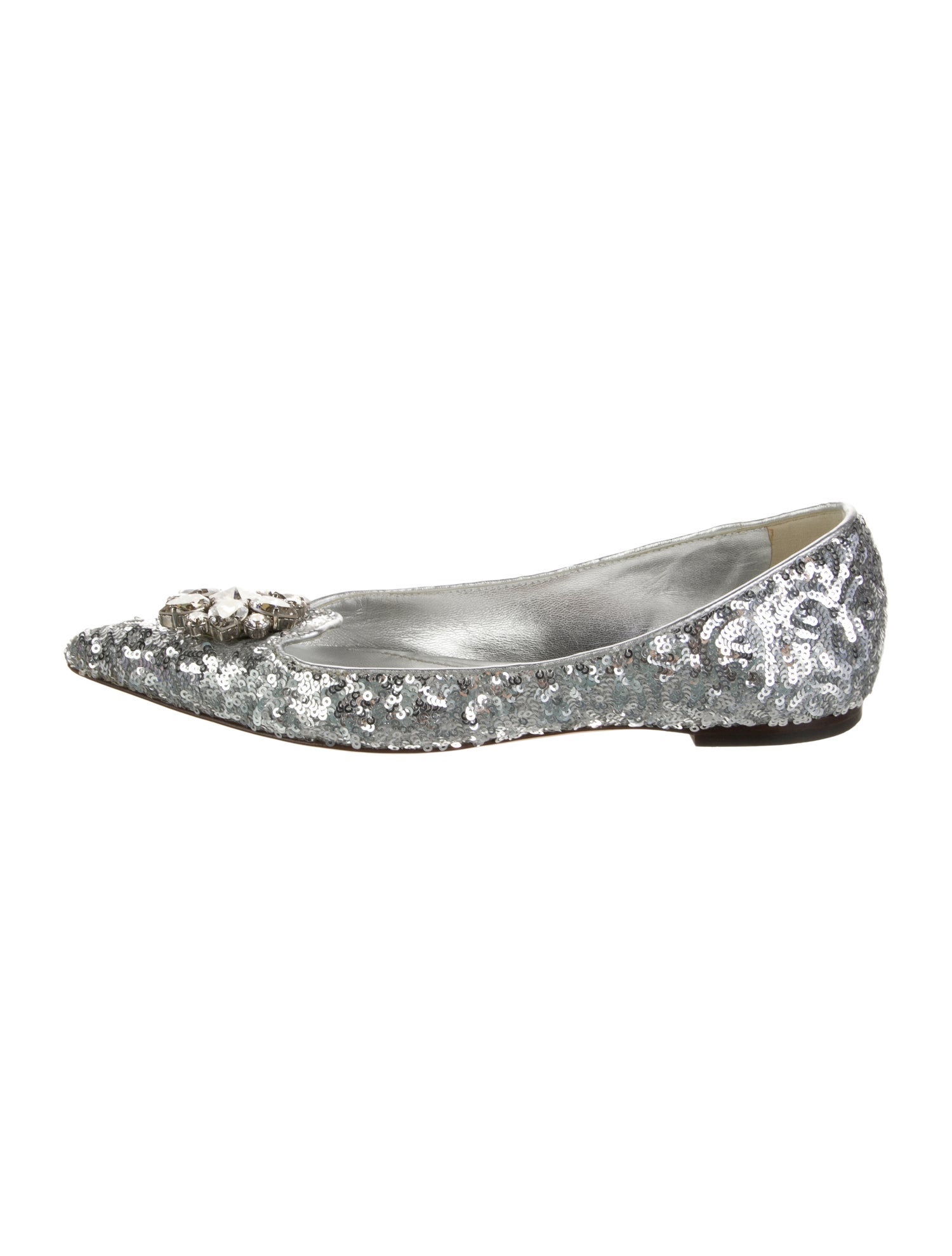 Dolce & Gabbana Sequins Crystal Embellishments Ballet Flats