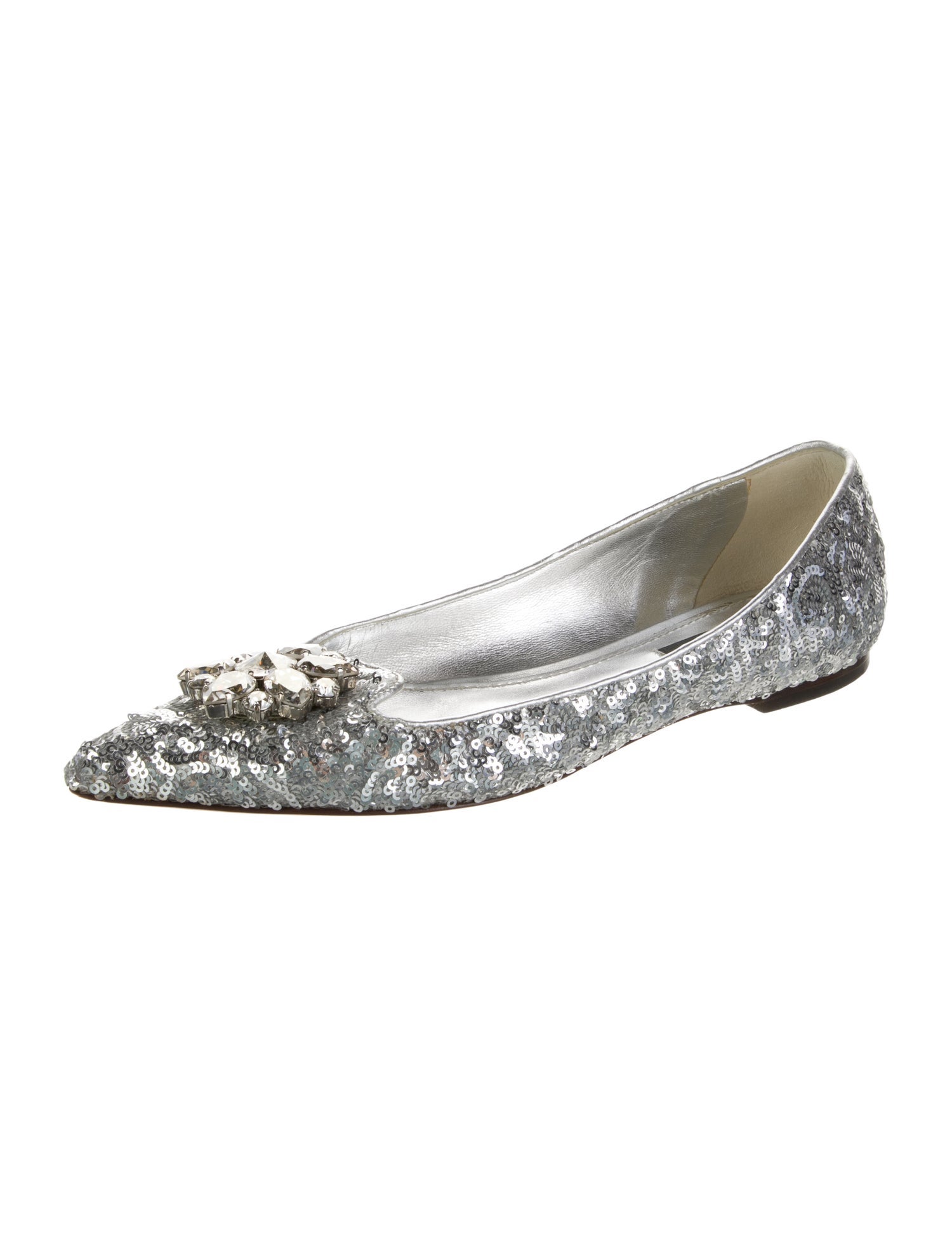 Dolce & Gabbana Sequins Crystal Embellishments Ballet Flats