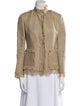 Dolce & Gabbana Linen Tweed Pattern Faux Fur Jacket