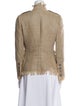 Dolce & Gabbana Linen Tweed Pattern Faux Fur Jacket