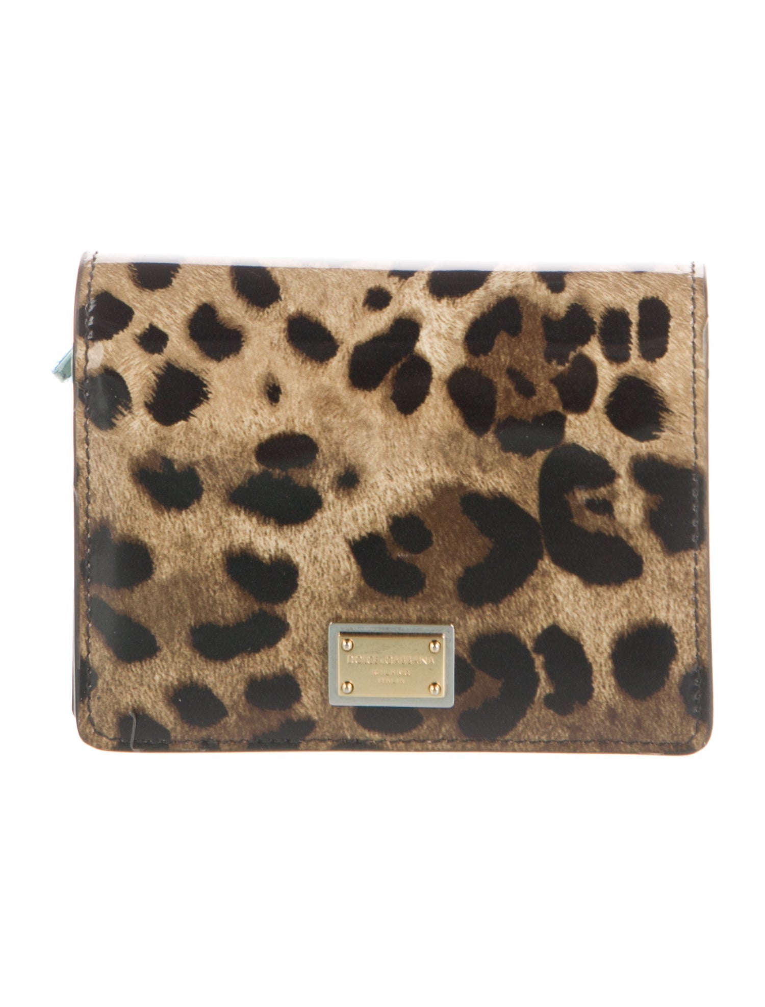 Dolce & Gabbana Patent Leather Animal Print Bifold Wallet