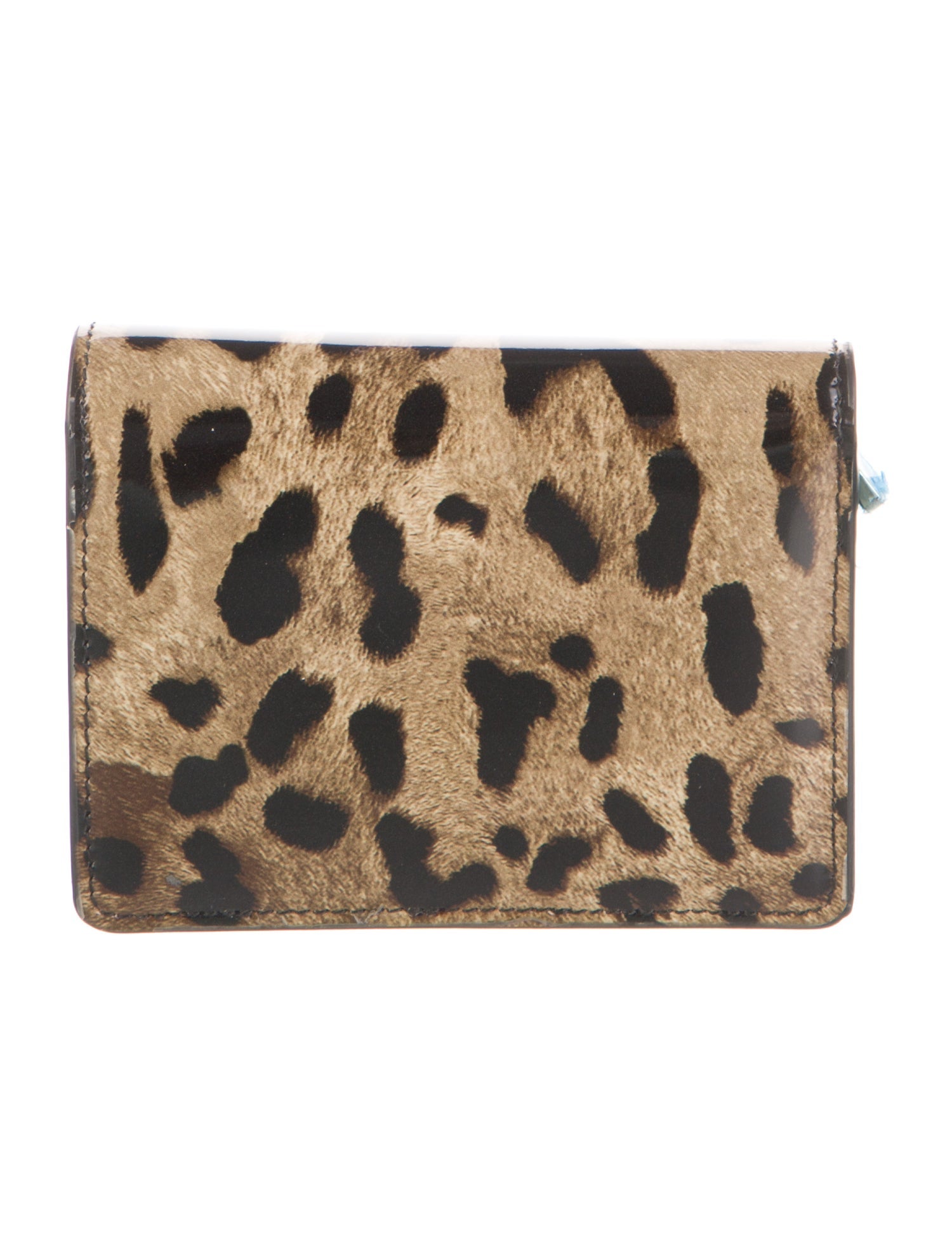 Dolce & Gabbana Patent Leather Animal Print Bifold Wallet