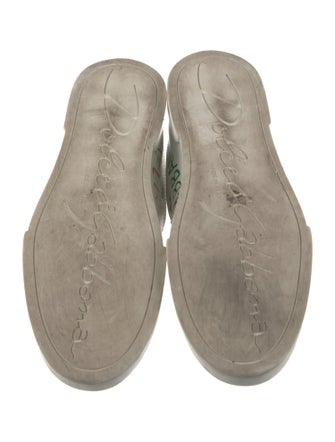 Dolce & Gabbana Leather Floral Print Sneakers