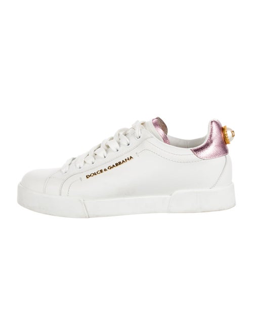 Dolce & Gabbana Leather Studded Accents Sneakers
