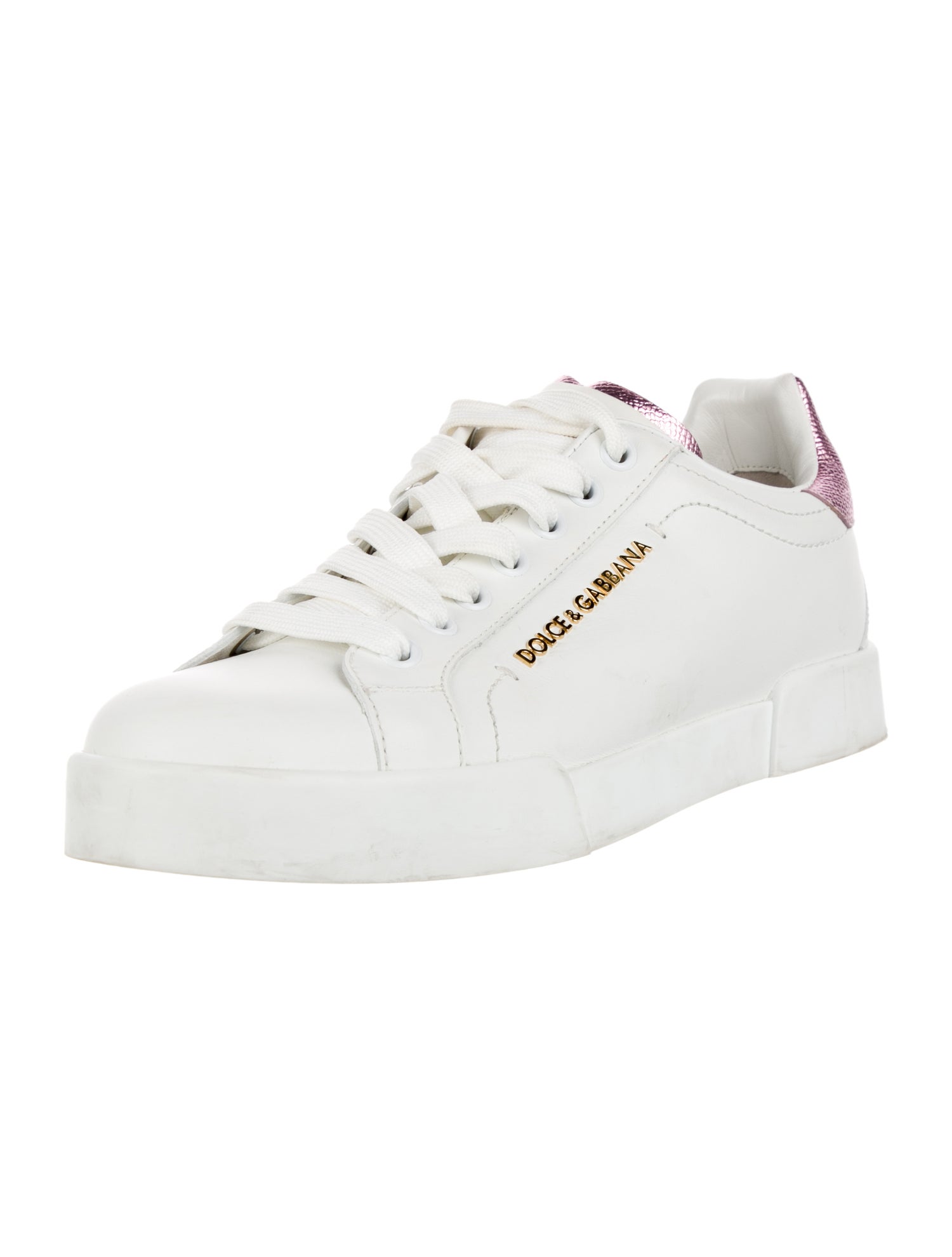 Dolce & Gabbana Leather Studded Accents Sneakers