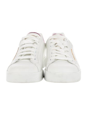 Dolce & Gabbana Leather Studded Accents Sneakers