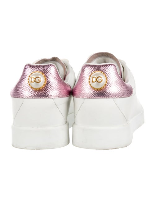 Dolce & Gabbana Leather Studded Accents Sneakers