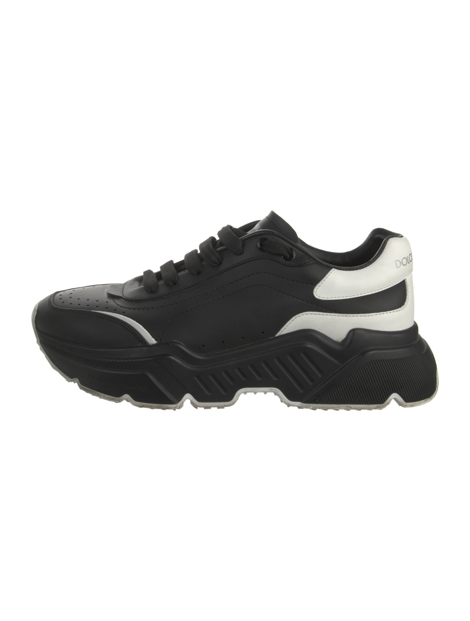 Dolce & Gabbana Leather Colorblock Pattern Sneakers