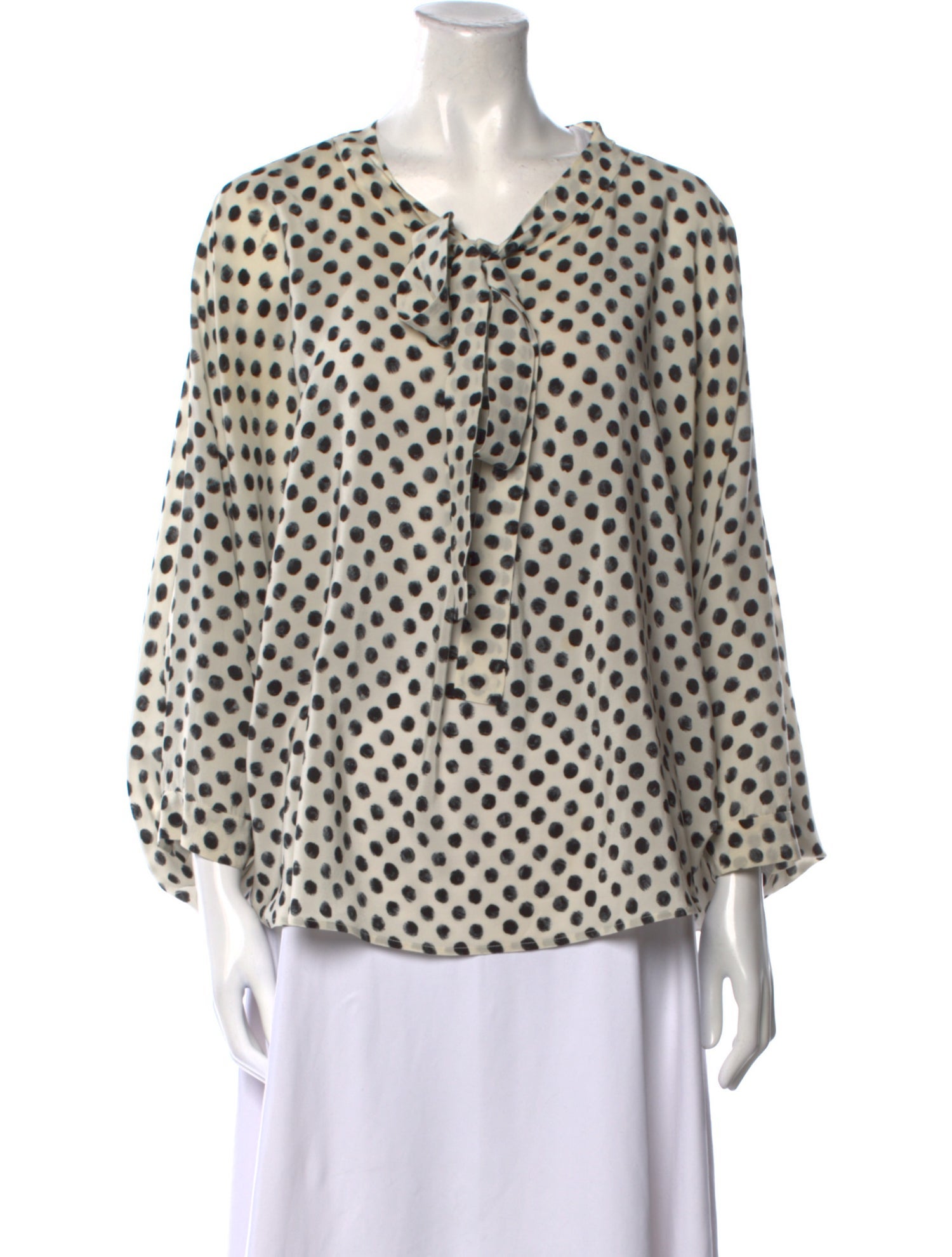 Dolce & Gabbana Silk Polka Dot Print Blouse