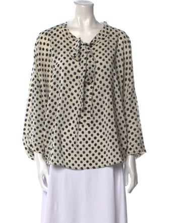 Dolce & Gabbana Silk Polka Dot Print Blouse