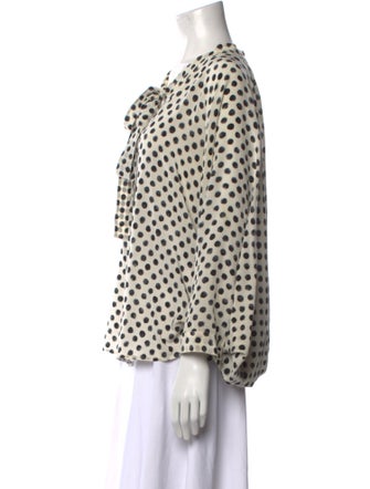 Dolce & Gabbana Silk Polka Dot Print Blouse