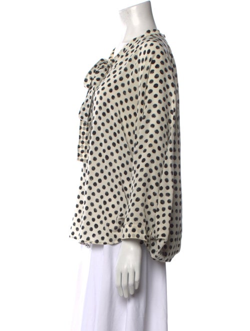 Dolce & Gabbana Silk Polka Dot Print Blouse