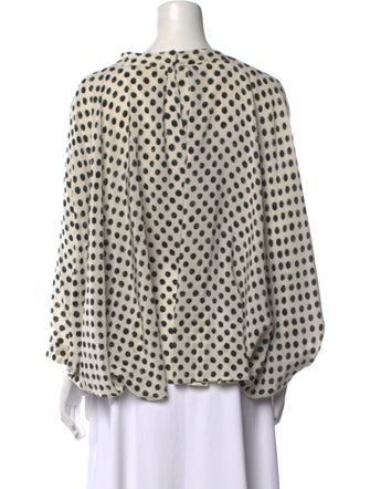 Dolce & Gabbana Silk Polka Dot Print Blouse