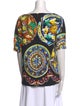 Dolce & Gabbana Paisley Print Bateau Neckline T-Shirt