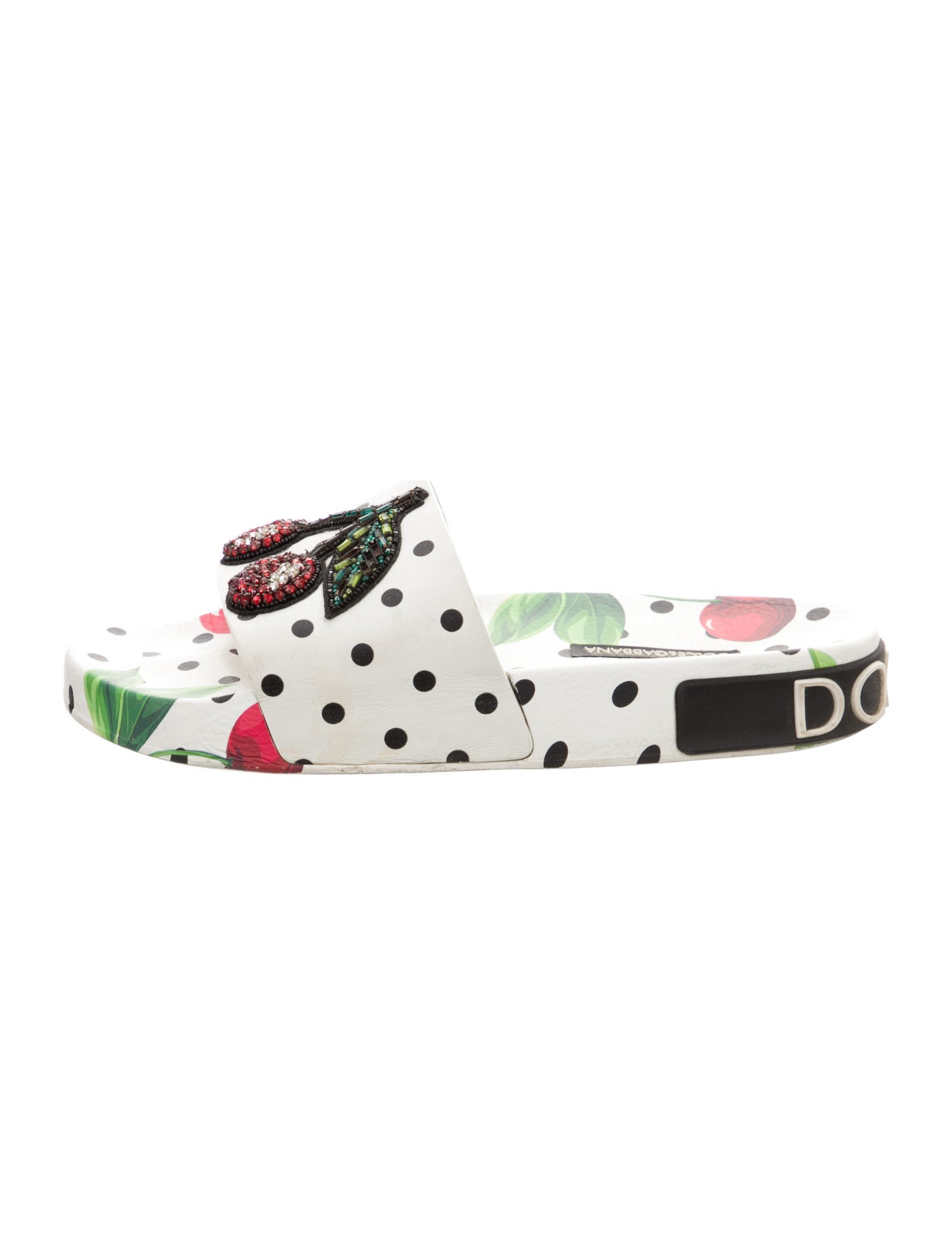 Dolce & Gabbana Rubber Polka Dot Print Slides