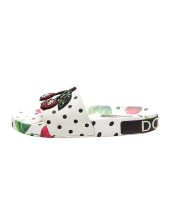 Dolce & Gabbana Rubber Polka Dot Print Slides