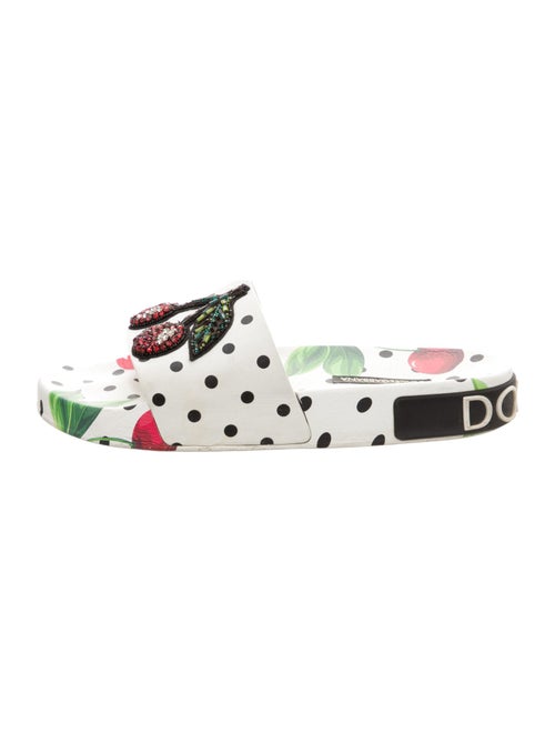 Dolce & Gabbana Rubber Polka Dot Print Slides