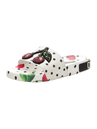 Dolce & Gabbana Rubber Polka Dot Print Slides