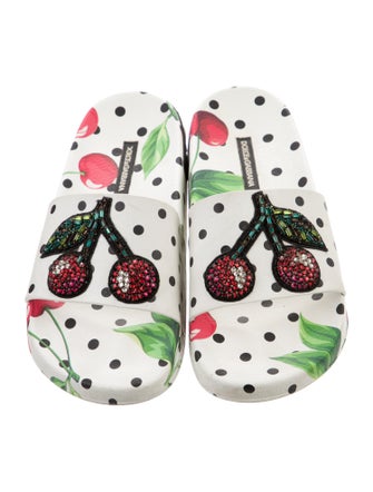 Dolce & Gabbana Rubber Polka Dot Print Slides